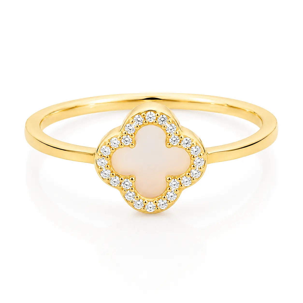 Anillo Trébol Blanco Talla 8