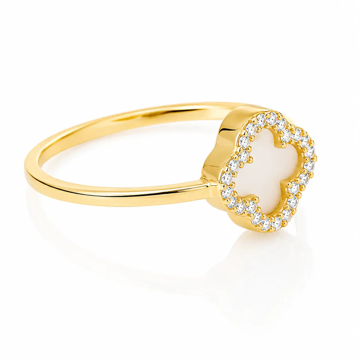 Anillo Trébol Blanco Talla 8