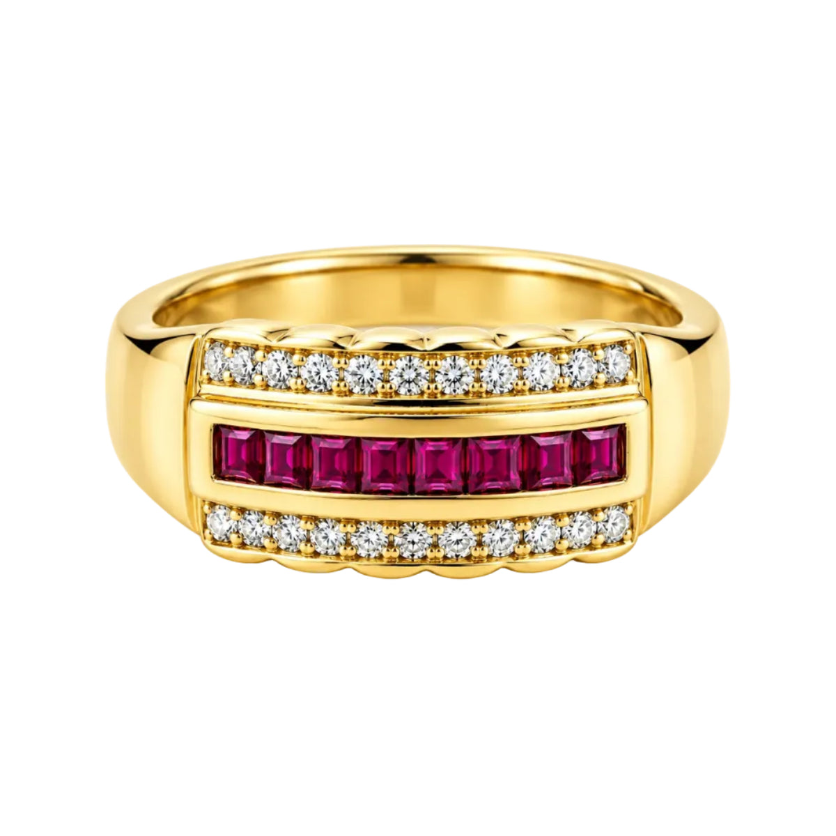 Anillo Rubi & Diamantes Talla 5 3/4