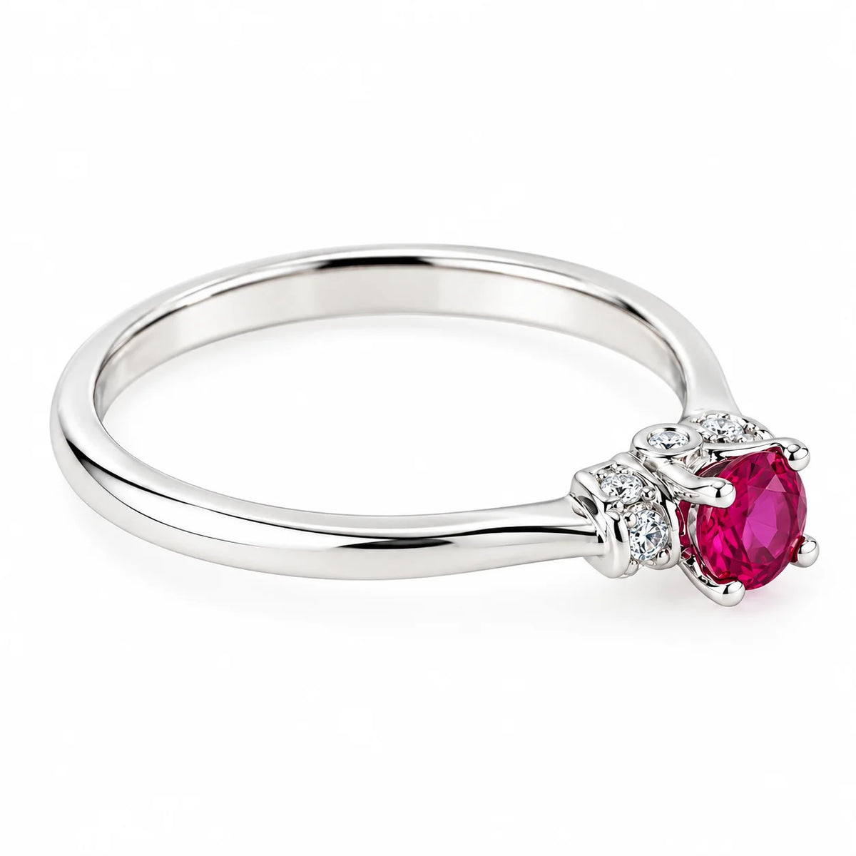 Anillo Rubi & Diamantes Talla 7 1/2