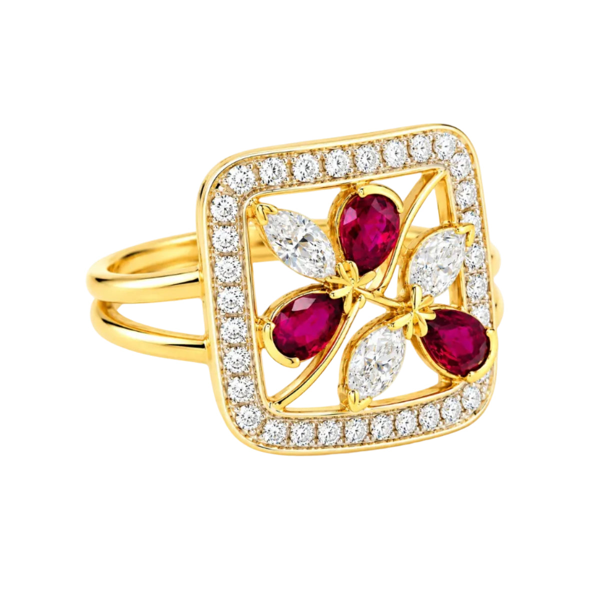 Anillo Rubi & Diamantes Talla 6