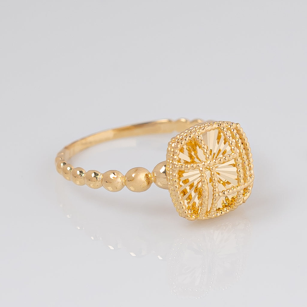 Anillo Cubo Diamantado Talla 6
