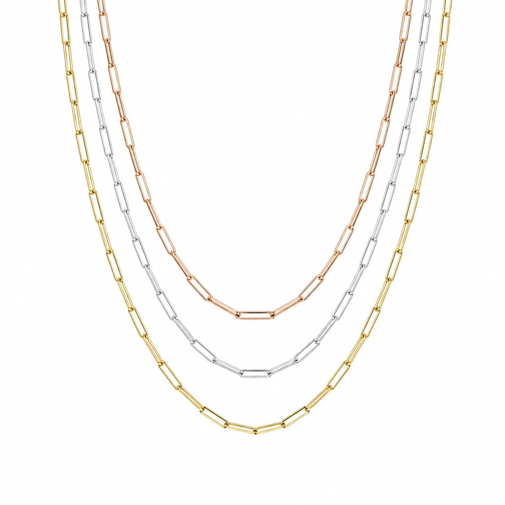 Cadena Paper Clip Tres Oros
