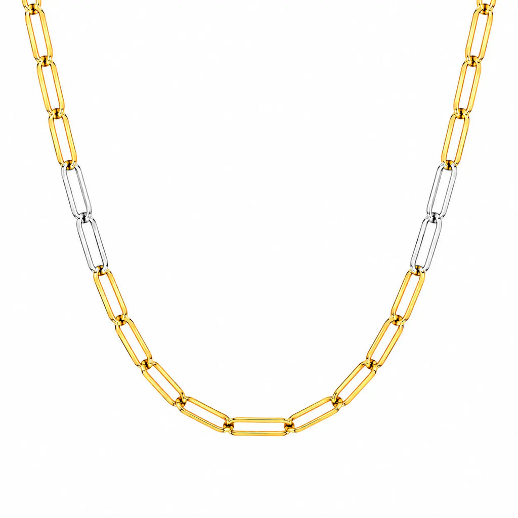 Cadena Paper Clip Tres Oros 45cm