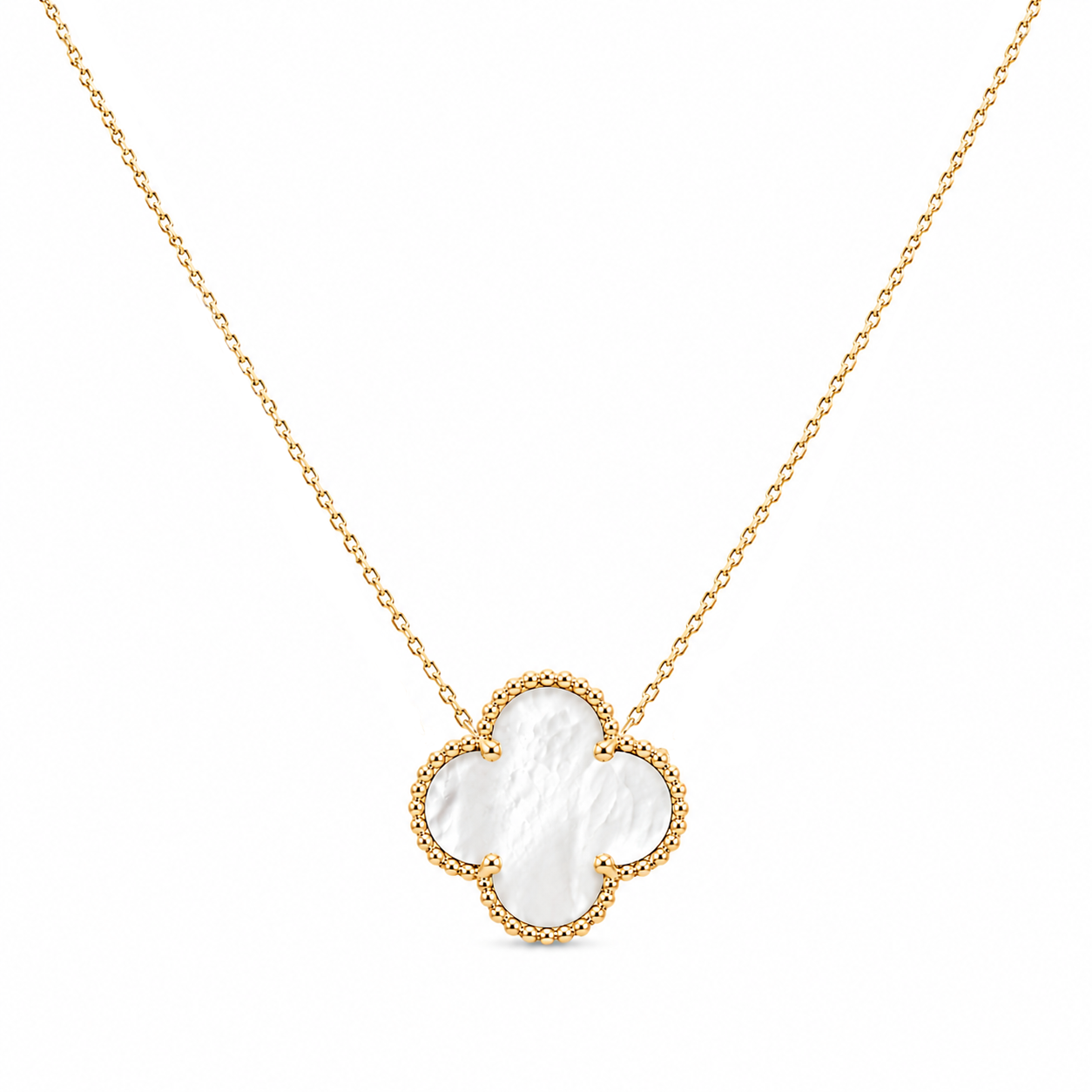 Cadena Trébol Blanco  45cm