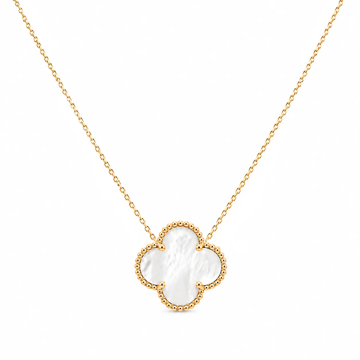 Cadena Trébol Blanco  45cm