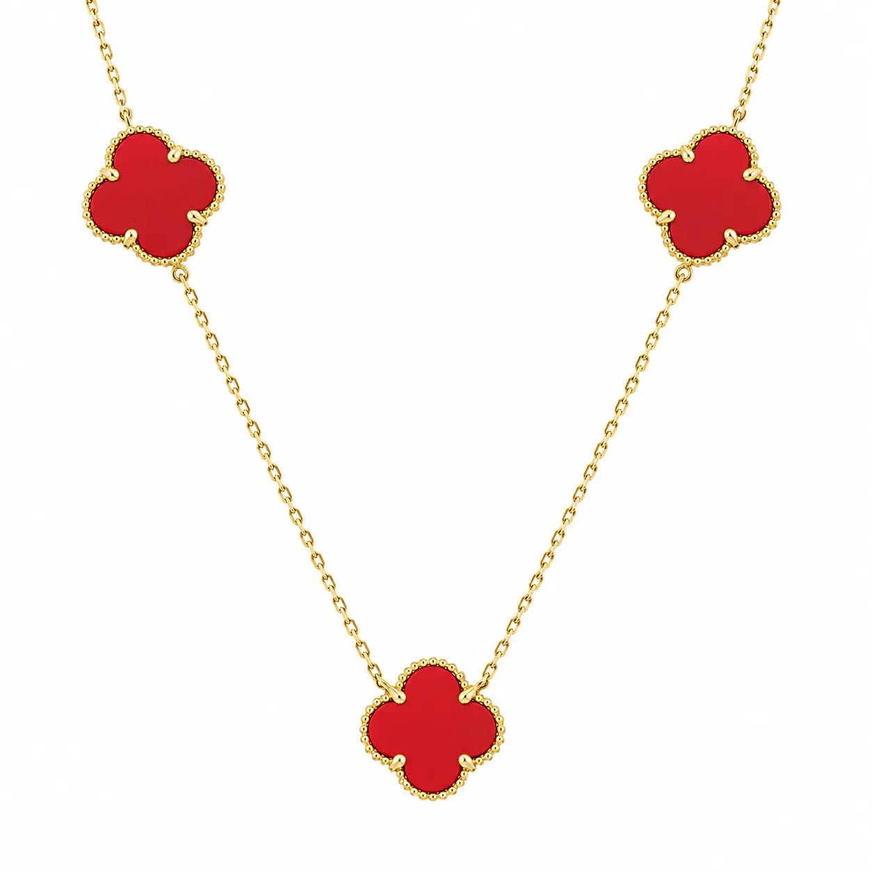 Cadena Tréboles Rojos 45cm