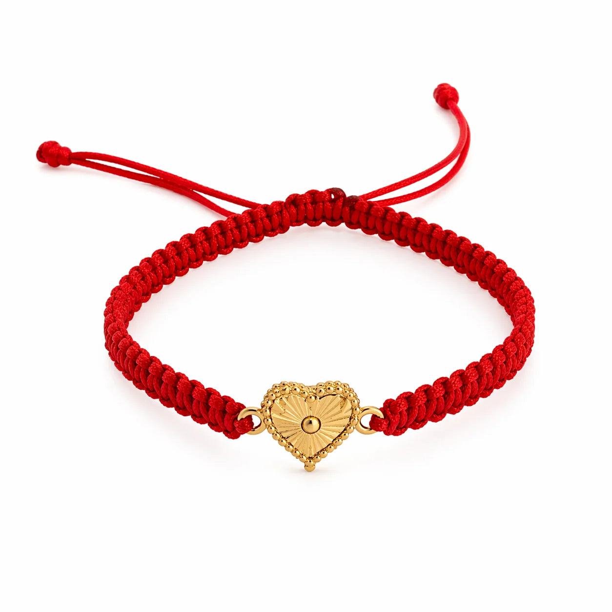 Pulsera Tejida Corazon Diamantado