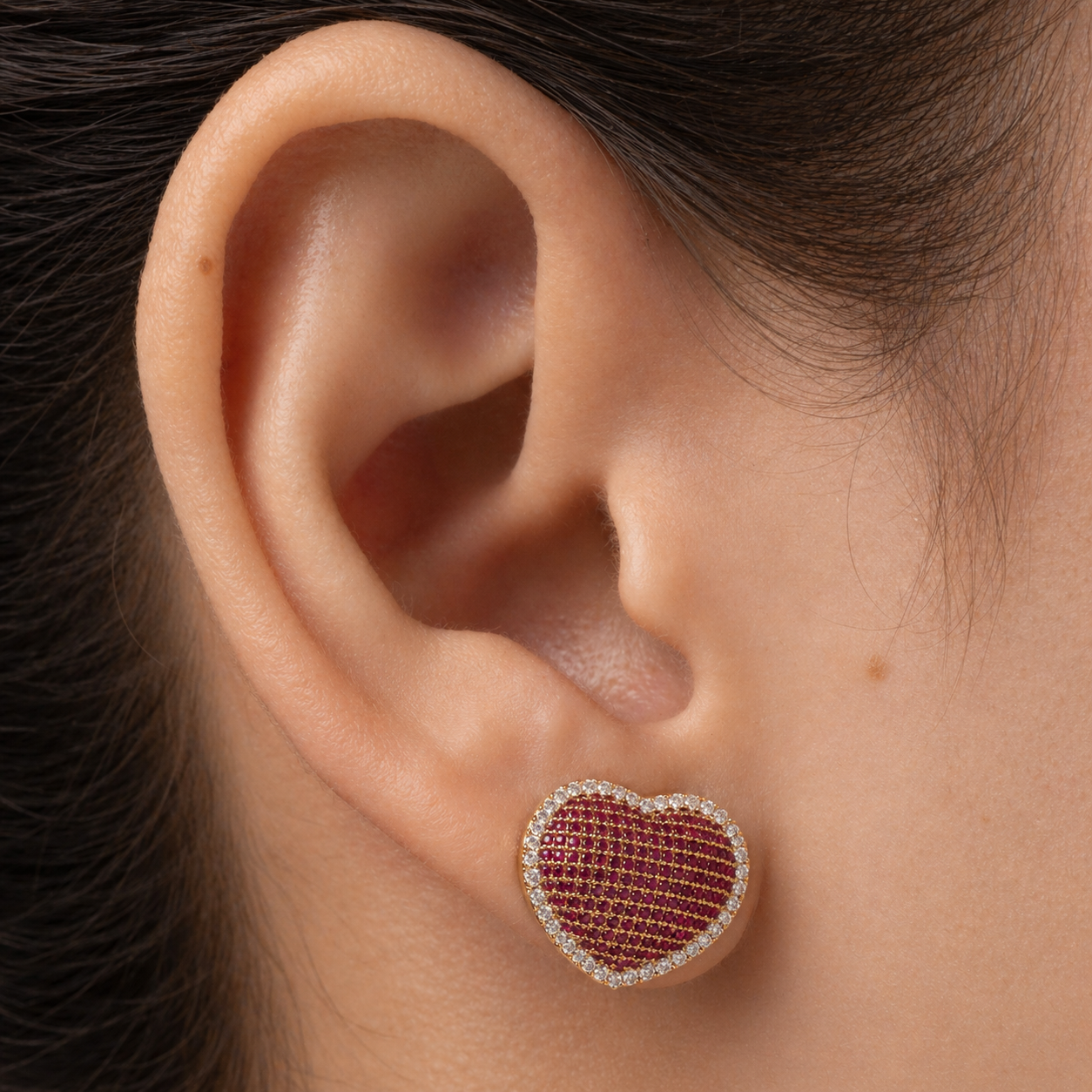 Topos Clip Corazon Casting Fucsia 1.7cm
