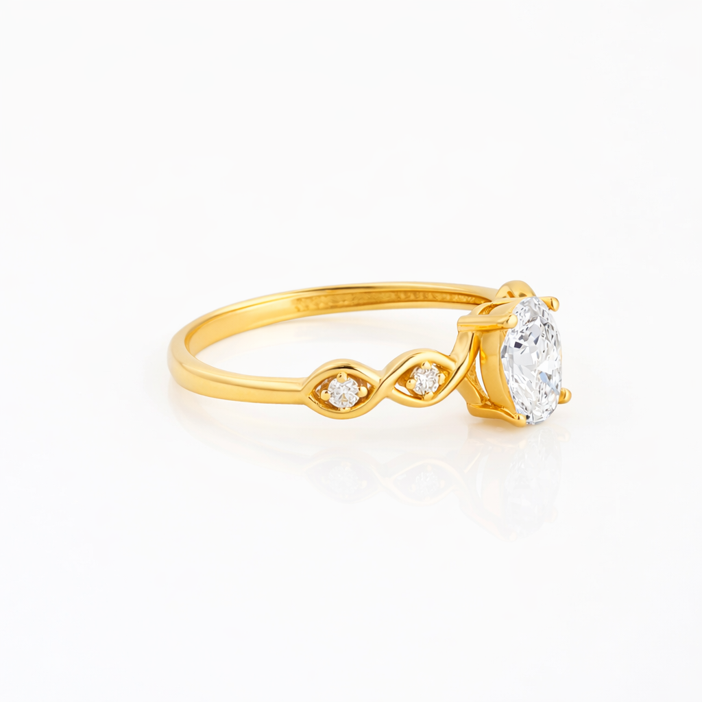 Anillo Ondas Solitario 0.50ct