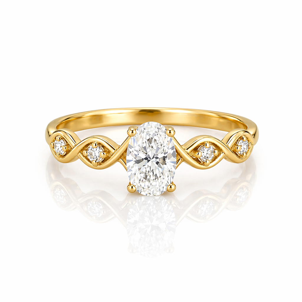 Anillo Ondas Solitario 0.50ct
