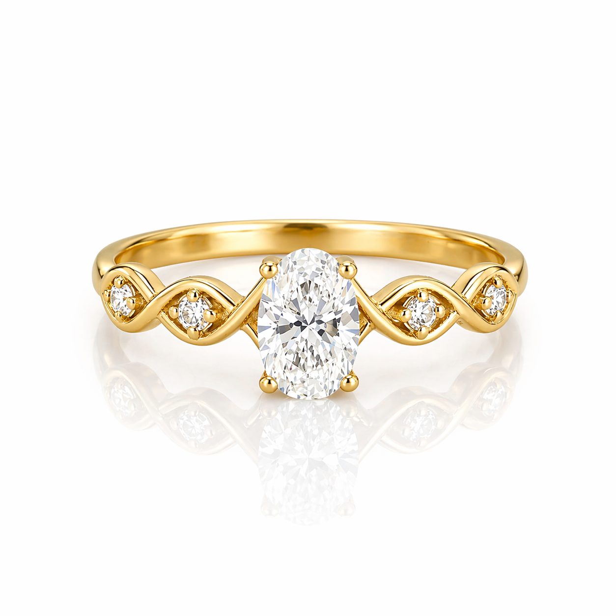 Anillo Ondas Solitario 0.50ct