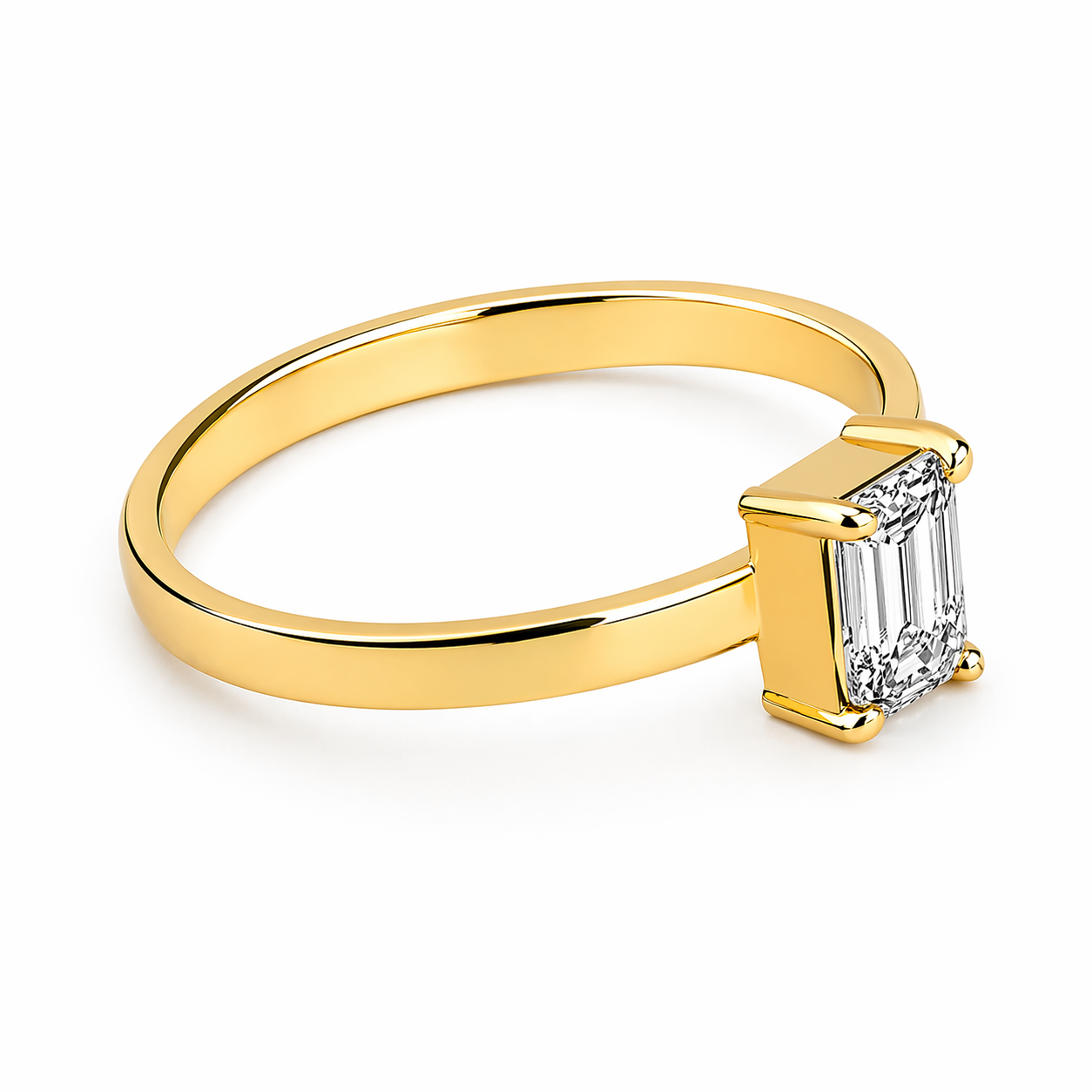 Anillo Corte Esmeralda Compromiso