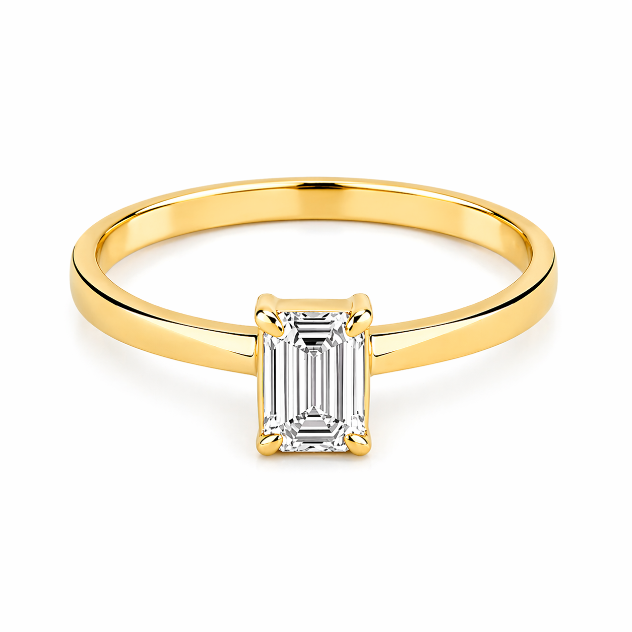 Anillo Corte Esmeralda Compromiso