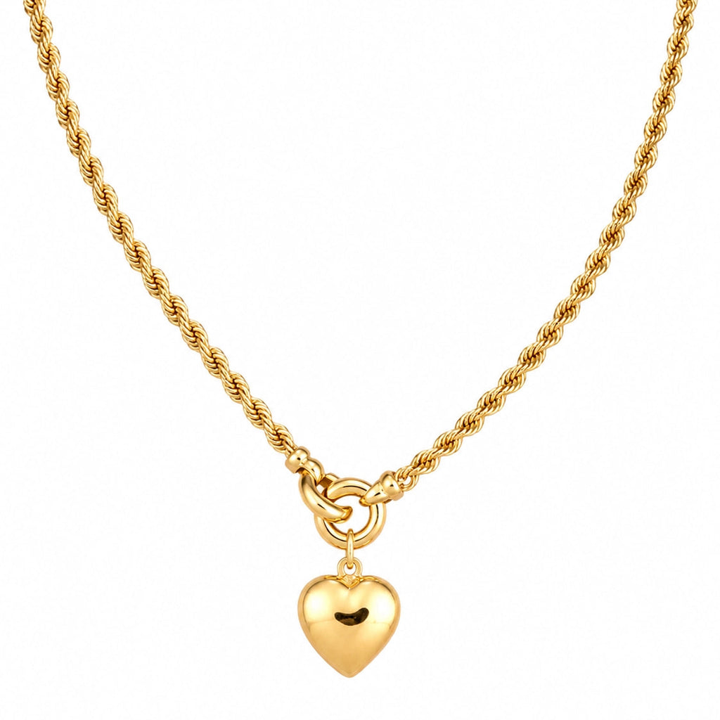 Cadena Tejido Lazo Con Corazon