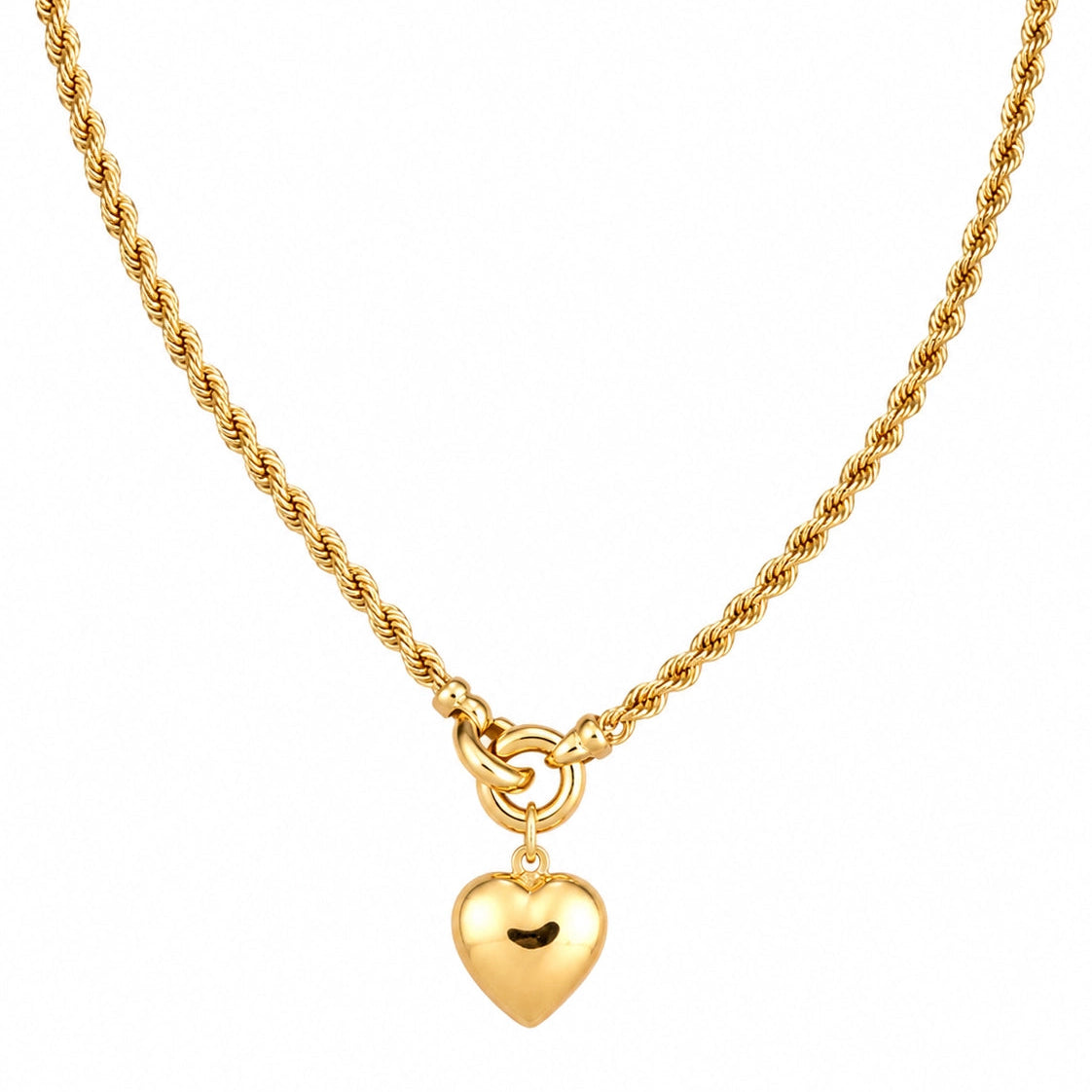 Cadena Tejido Lazo Con Corazon