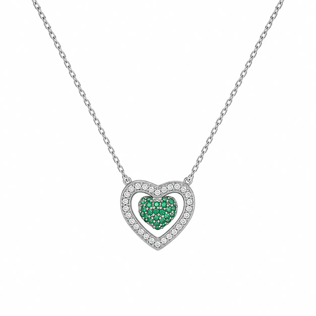 Cadena Corazon Verde 45cm