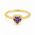 Anillo Corazon Morado Talla 6 3/4
