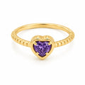 Anillo Corazon Morado Talla 6 3/4