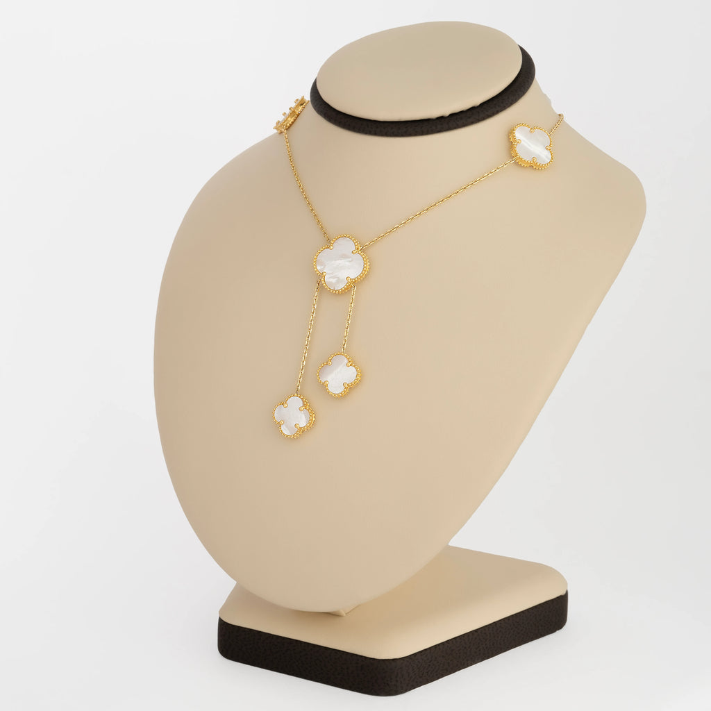 Cadena Tréboles Blancos 45cm