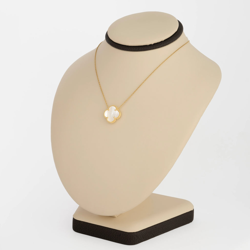 Cadena Trébol Blanco  45cm