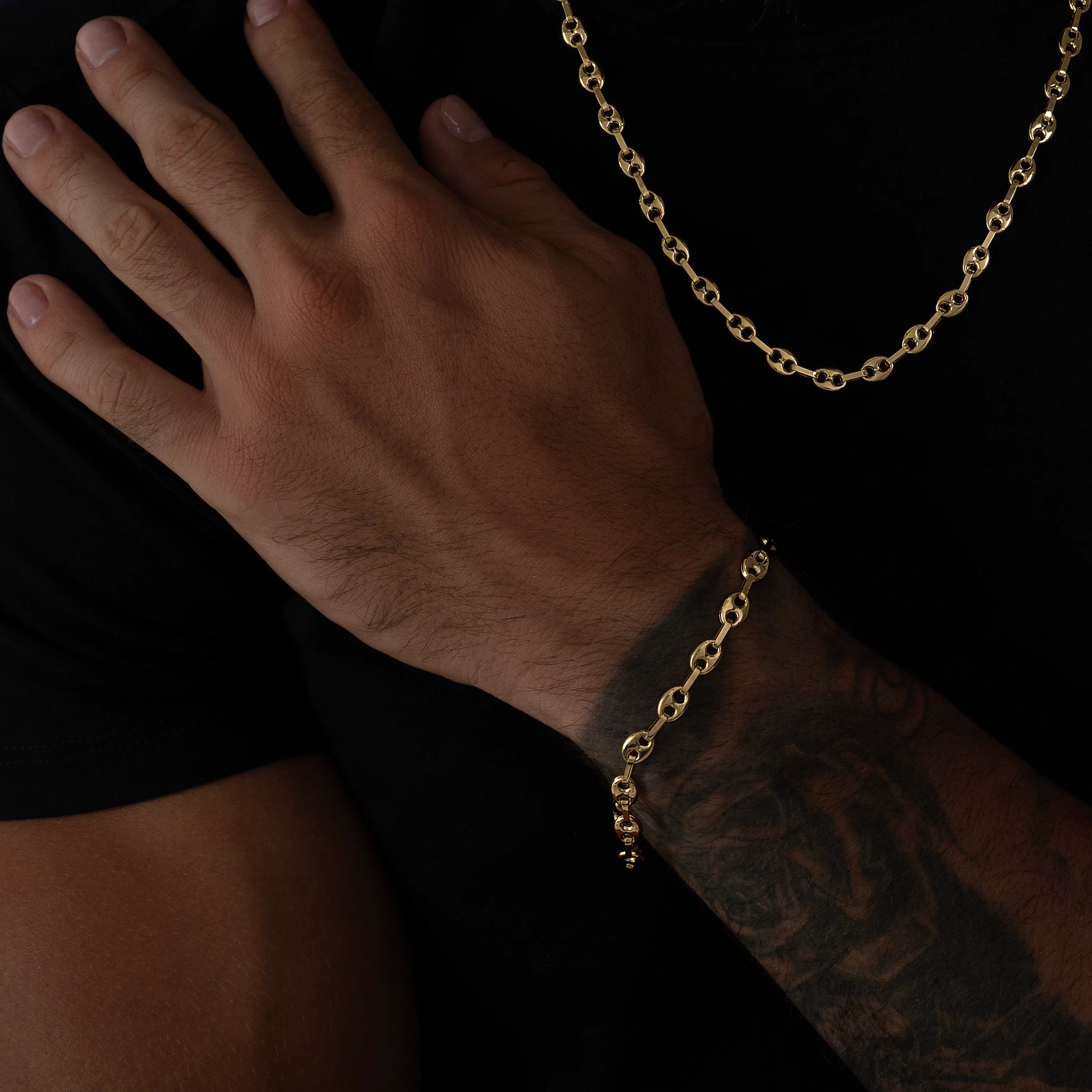 Pulsera Tejido Eslabon 22cm