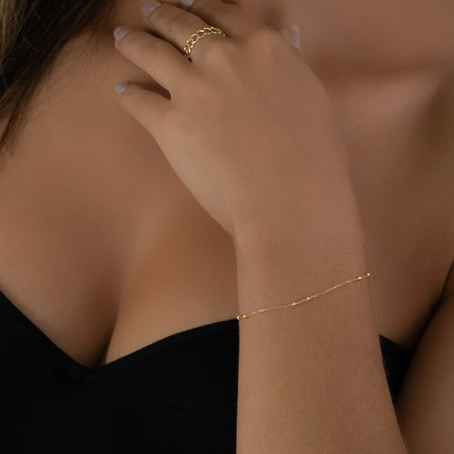 Pulsera Tejido Balines 18cm