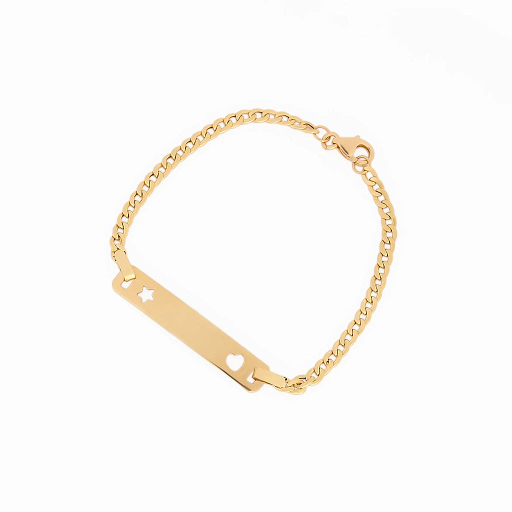 Pulsera Placa Corazon & Estrella