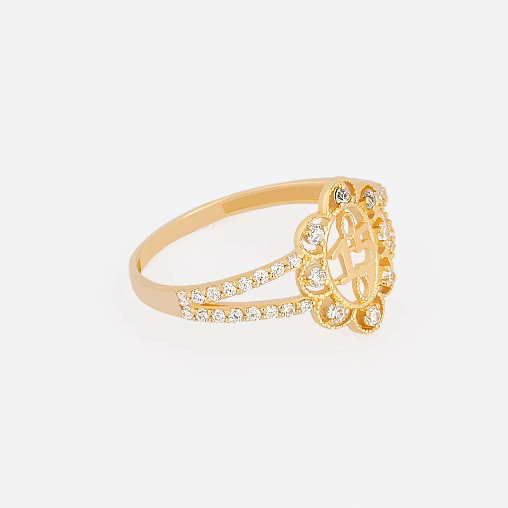 Anillo Flor 15 Años Talla 8