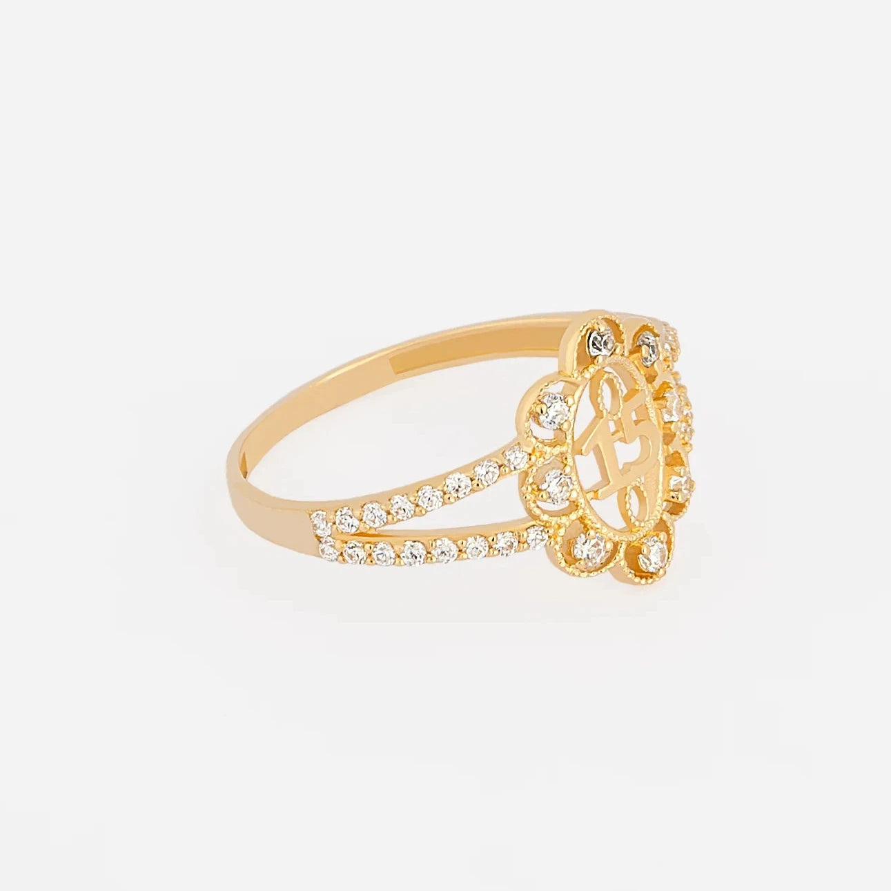 Anillo Flor 15 Años Talla 8