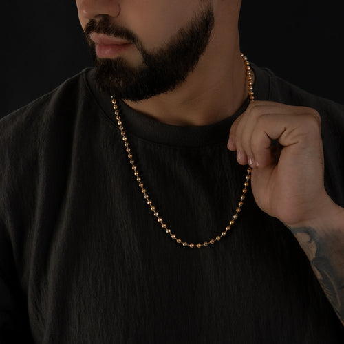 Cadena Tejido Militar Tres Oros 60cm