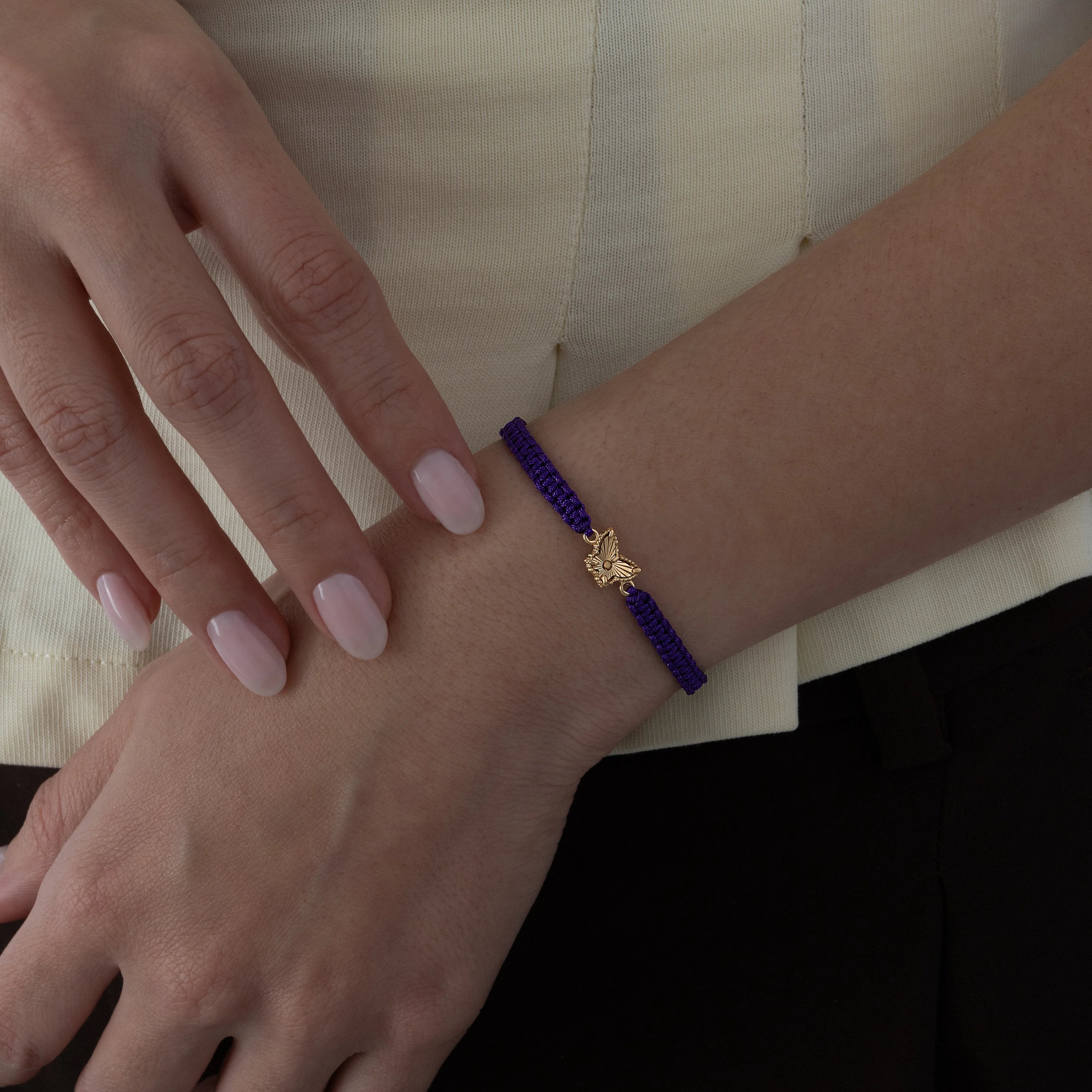 Pulsera Tejida Mariposa Diamantado