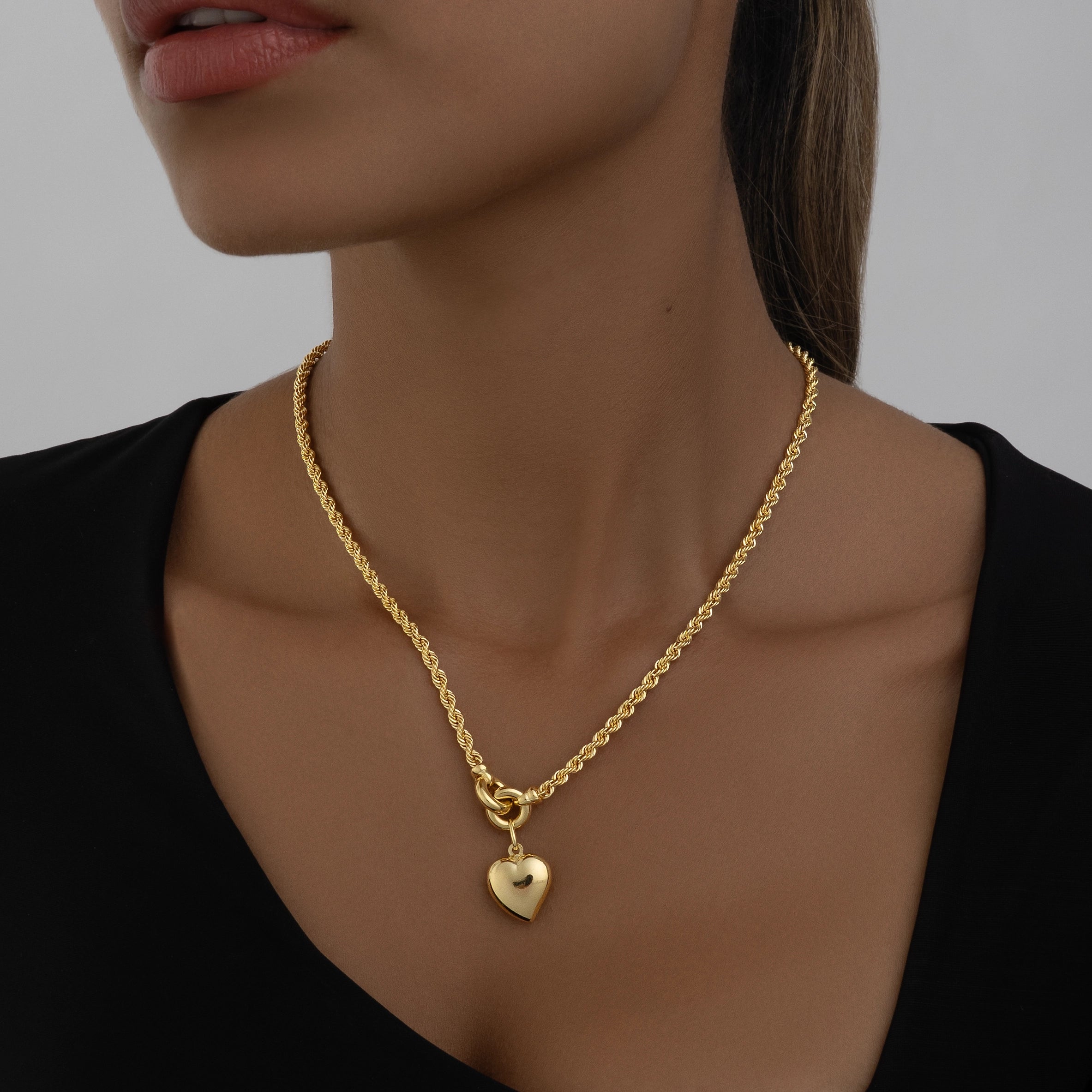 Cadena Tejido Lazo Con Corazon