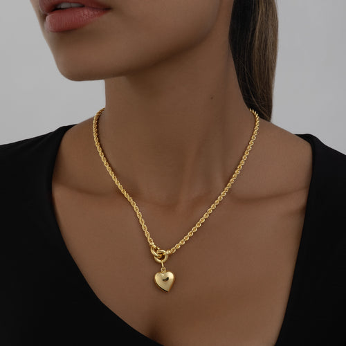 Cadena Tejido Lazo Con Corazon