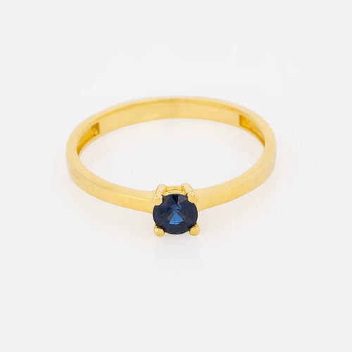 Anillo Zafiro Solitario Talla 9