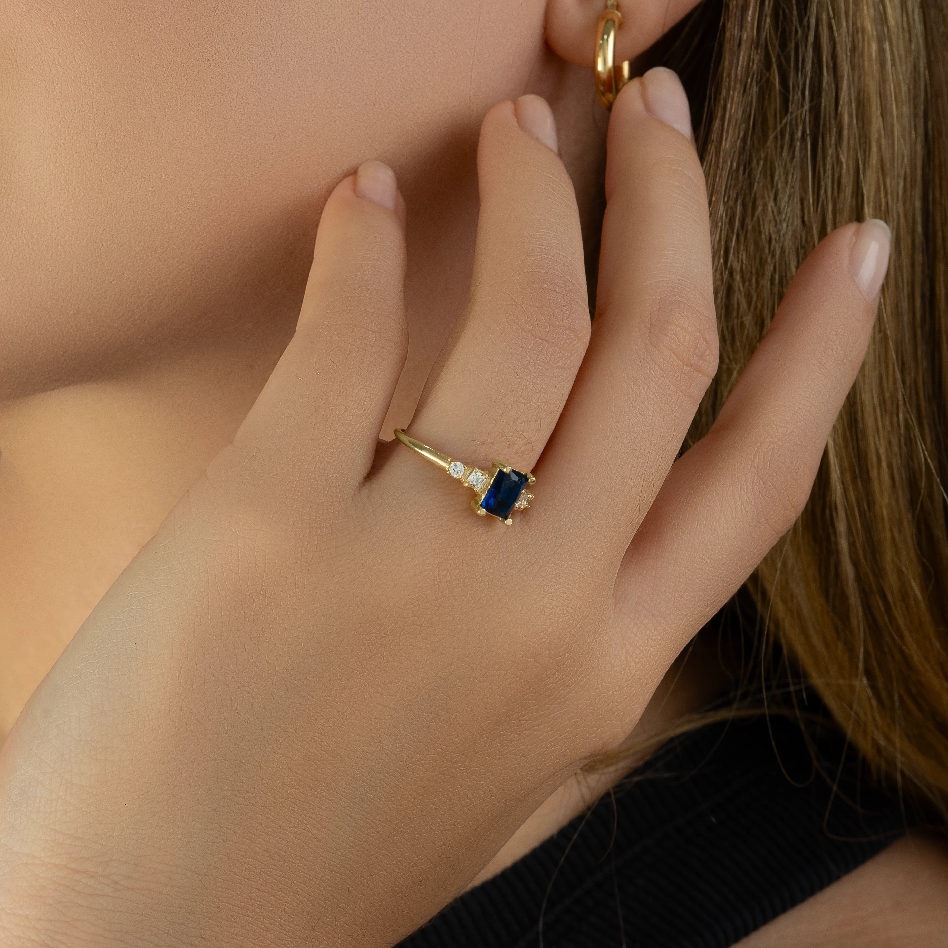 Anillo Azul Talla 6 3/4