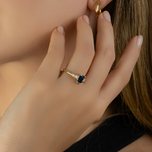 Anillo Azul Talla 6 3/4