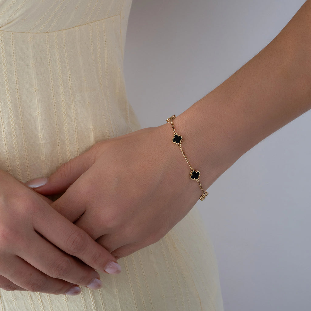 Pulsera Trébol Negro 17cm