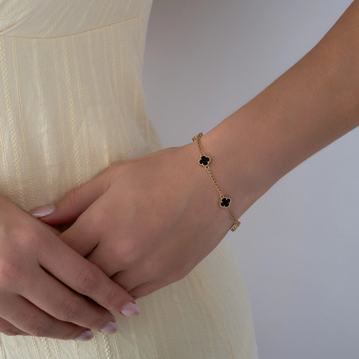 Pulsera Trébol Negro 17cm