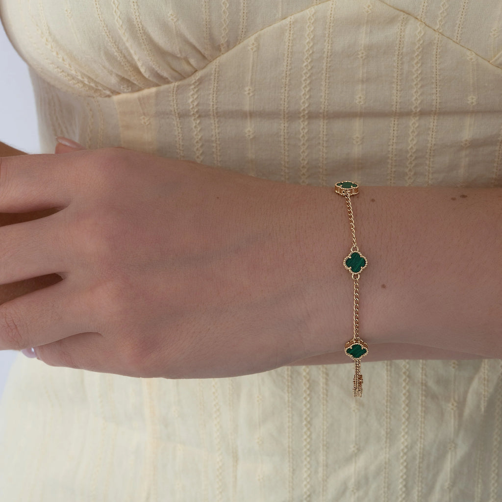 Pulsera Trébol Verde 17cm