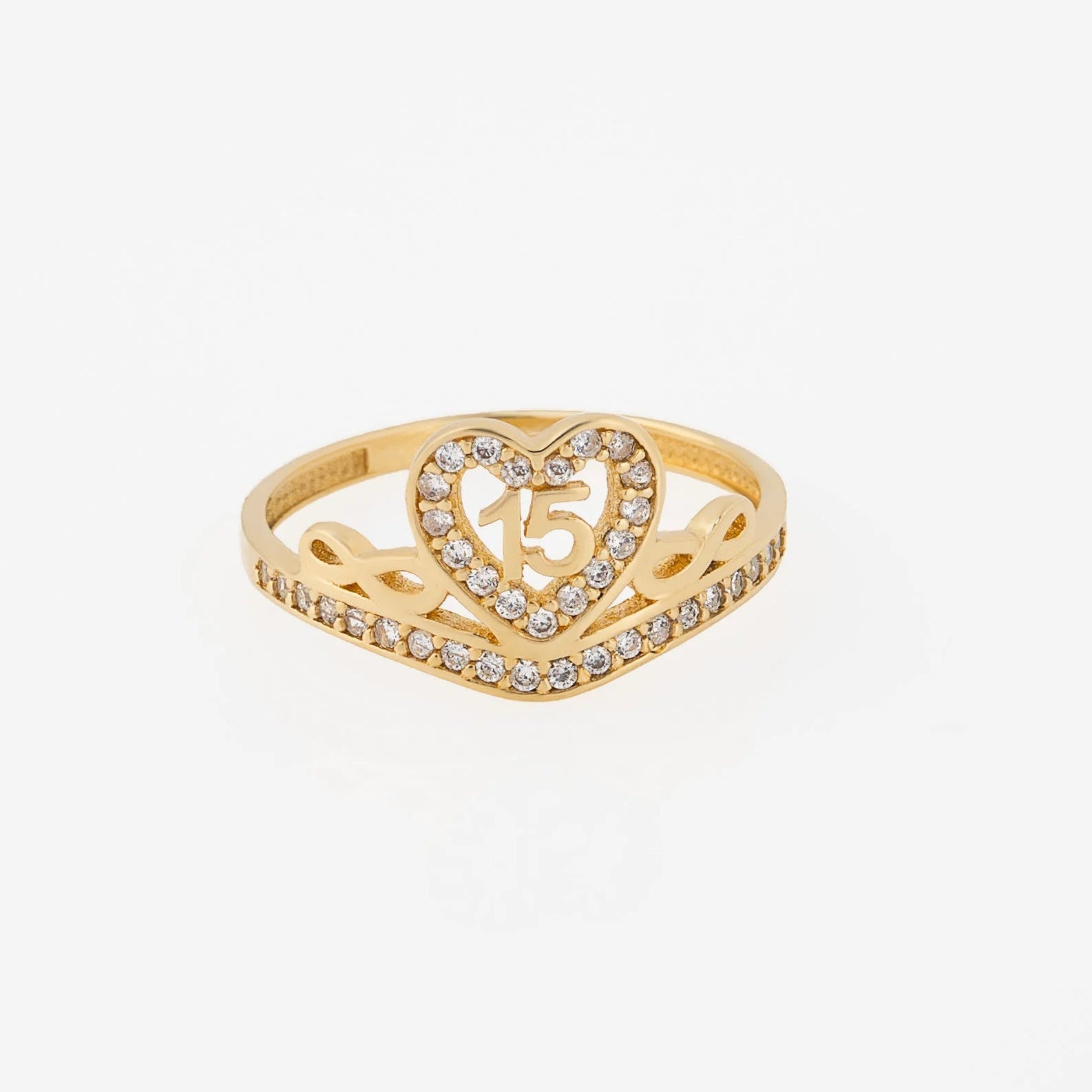 Anillo Corazon Quince Talla 7 1/2
