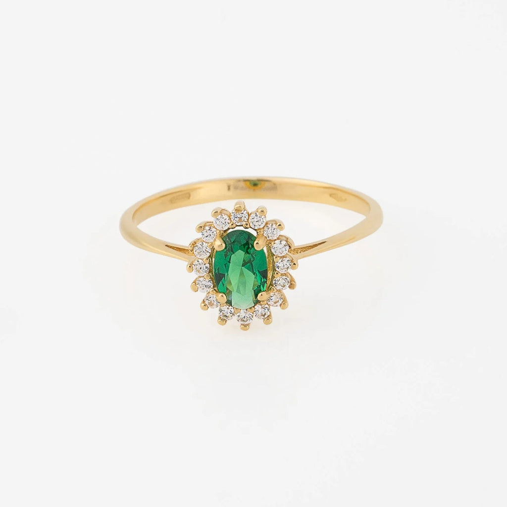 Anillo Verde Oval Talla 8