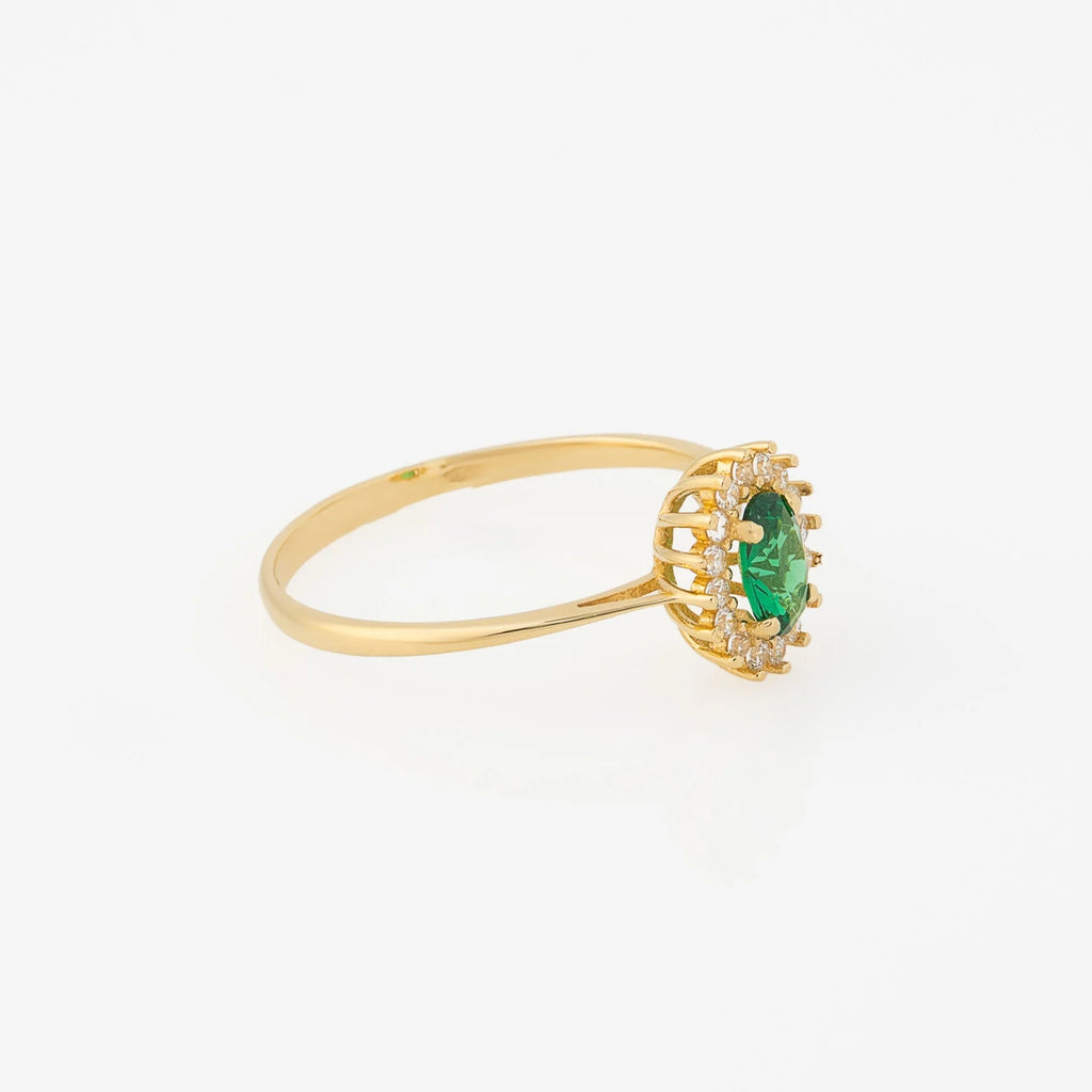 Anillo Verde Oval Talla 8