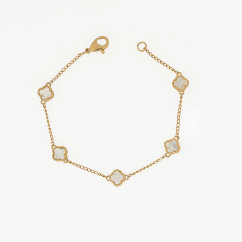 Pulsera Tréboles Blancos 18cm