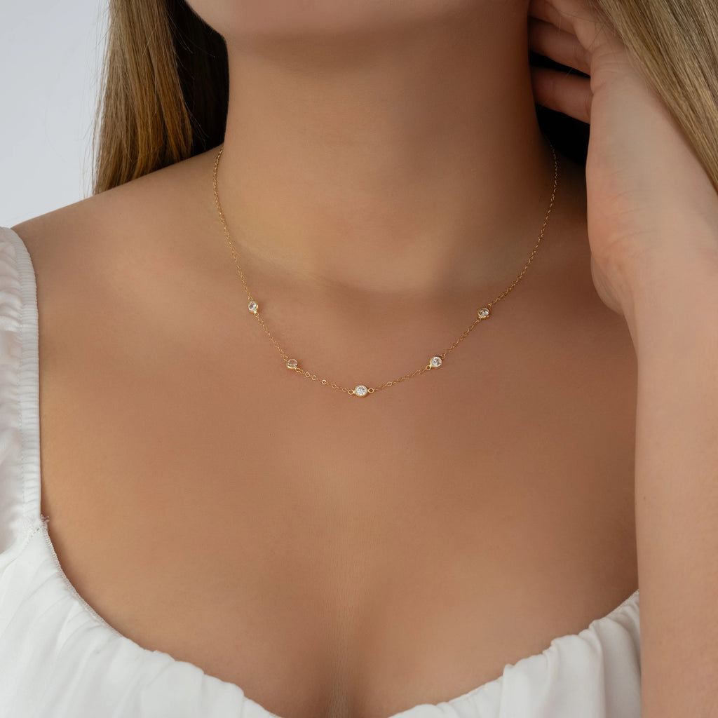 Cadena Tejido Circón 45cm