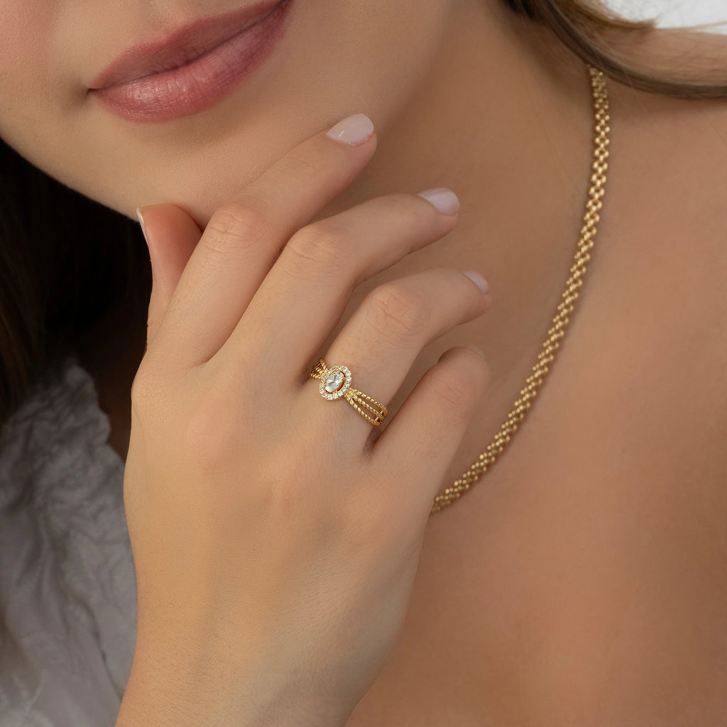 Anillo Oval Talla 7 1/4