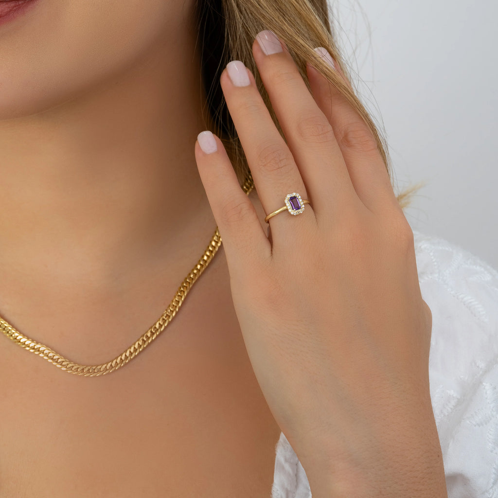 Anillo Amatista Real Talla 6 1/2