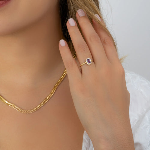 Anillo Amatista Real Talla 6 1/2