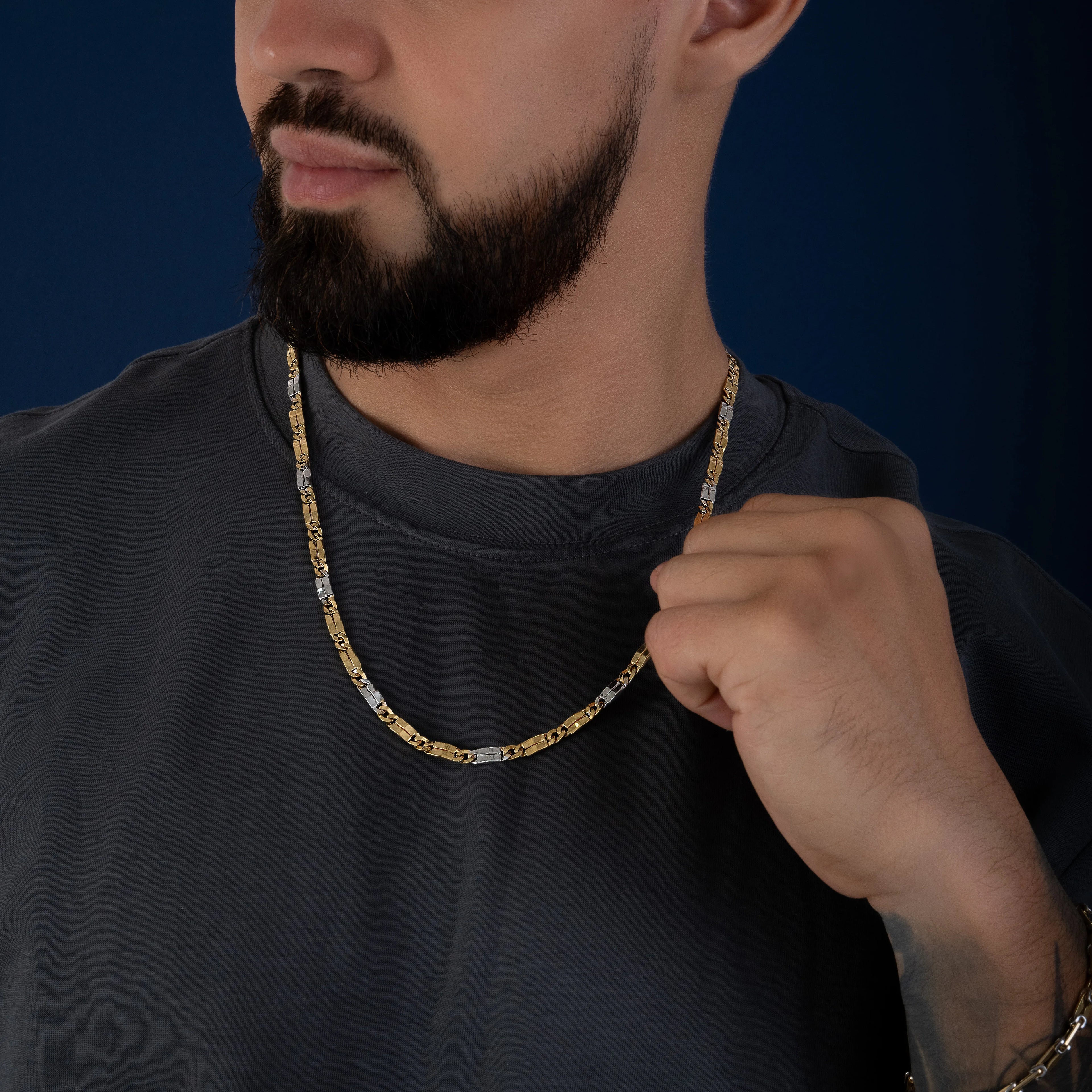 Cadena Plana Bicolor 60cm