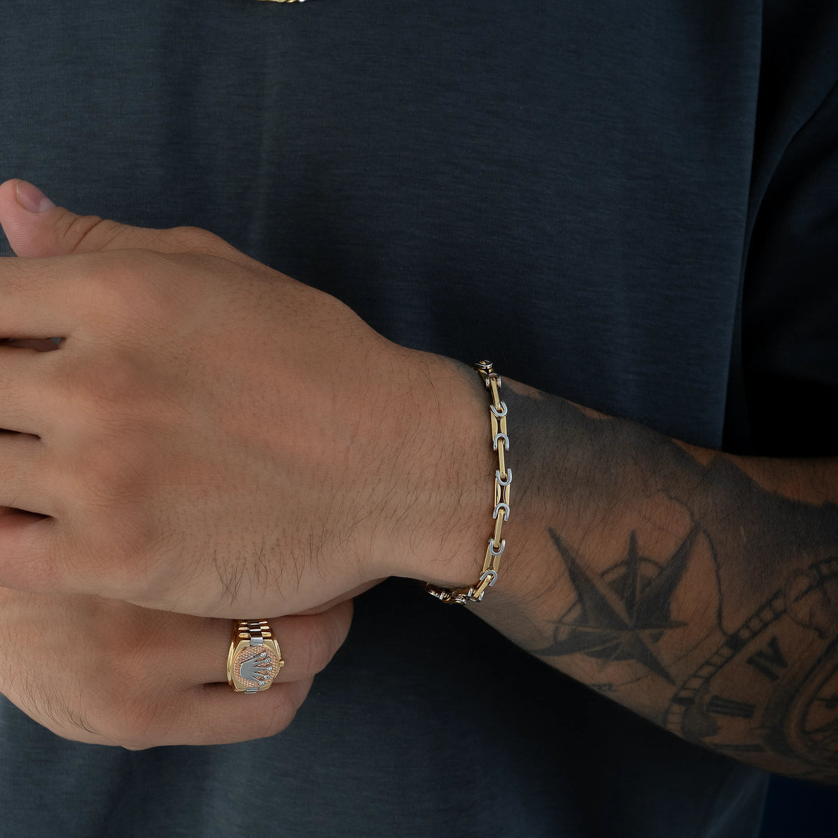 Pulsera Tejido Bicolor 20cm